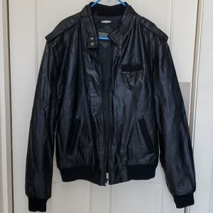 Vintage Members Only jacket large black leather